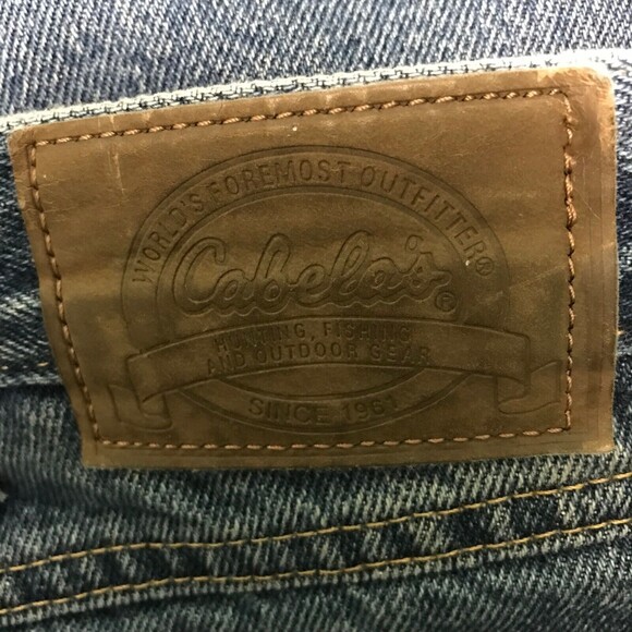 Cabela's Blue Jeans Men's Size 42x28 Brown Flannel Lined Relaxed Denim High Rise - Picture 9 of 11